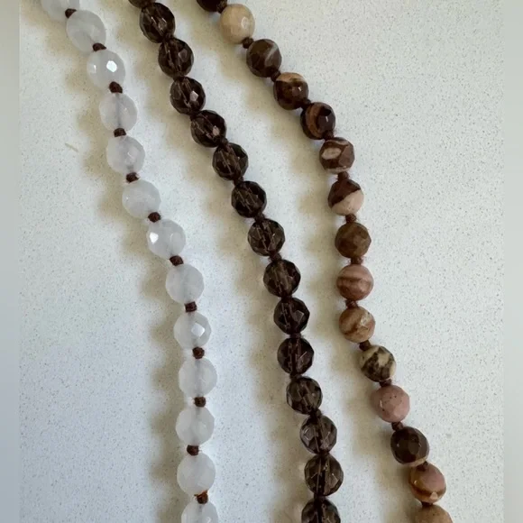 Chan Luu Elegant Brown and White Beaded Necklace - Picture 2 of 10